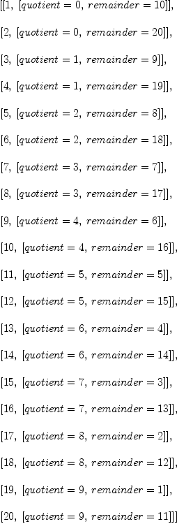 
\label{eq12}\left[{quotient = 0}, \:{remainder ={10}}\right]
