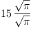 
\label{eq10}
15\,{\frac {\sqrt {\pi }}{\sqrt {\pi}}}
