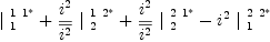 
\label{eq17}{|_{\  1}^{\  1 \ {1_{\ }^{<em>}}}}+{{\frac{i^{2}}{\overline{i^{2}}}}\ {|_{\  2}^{\  1 \ {2_{\ }^{</em>}}}}}+{{\frac{i^{2}}{\overline{i^{2}}}}\ {|_{\  2}^{\  2 \ {1_{\ }^{<em>}}}}}-{{i^{2}}\ {|_{\  1}^{\  2 \ {2_{\ }^{</em>}}}}}